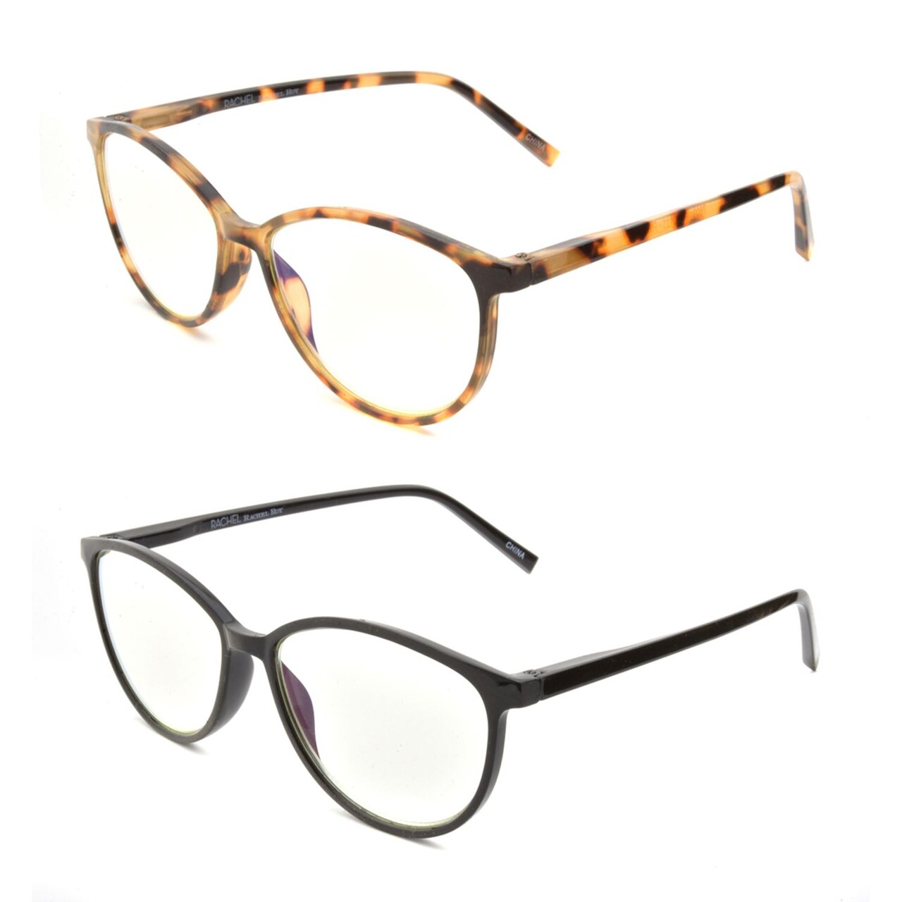 RACHEL Rachel Roy 2pk Blue Light Reading Glasses, Black and Tortoiseshell